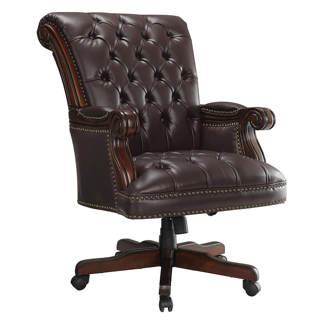 Calloway Tufted Adjustable Height Office Chair Dark Brown 800142