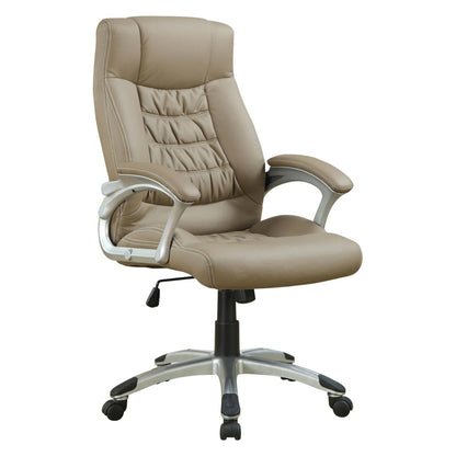 Coaster Adjustable Height Office Chair Taupe And Silver