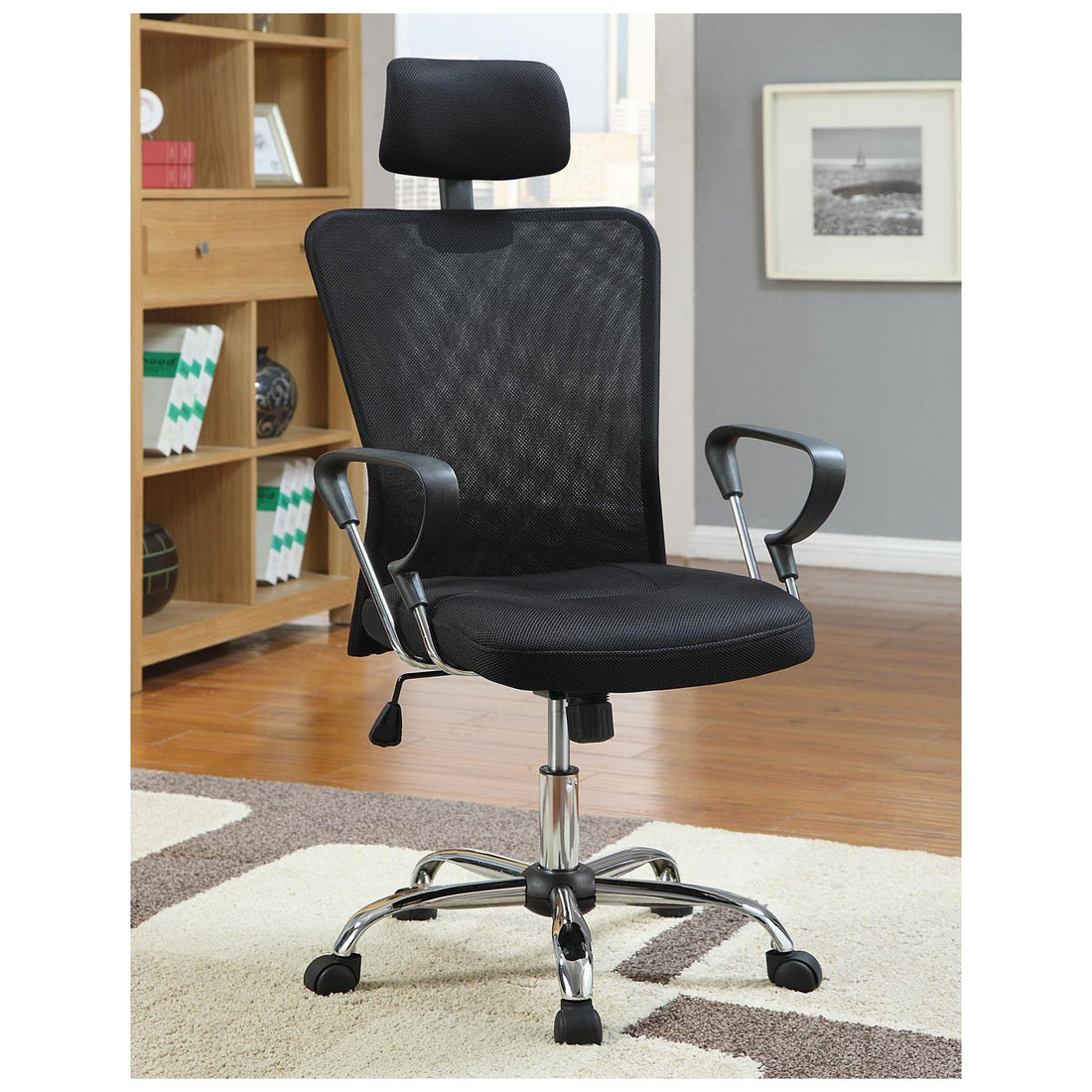 Stark Mesh Back Office Chair Black and Chrome 800206