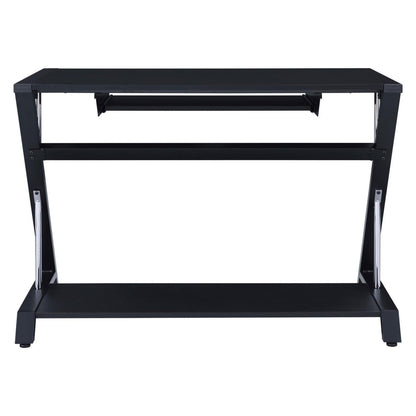 Mallet Computer Desk with Bottom Shelf Black 800222