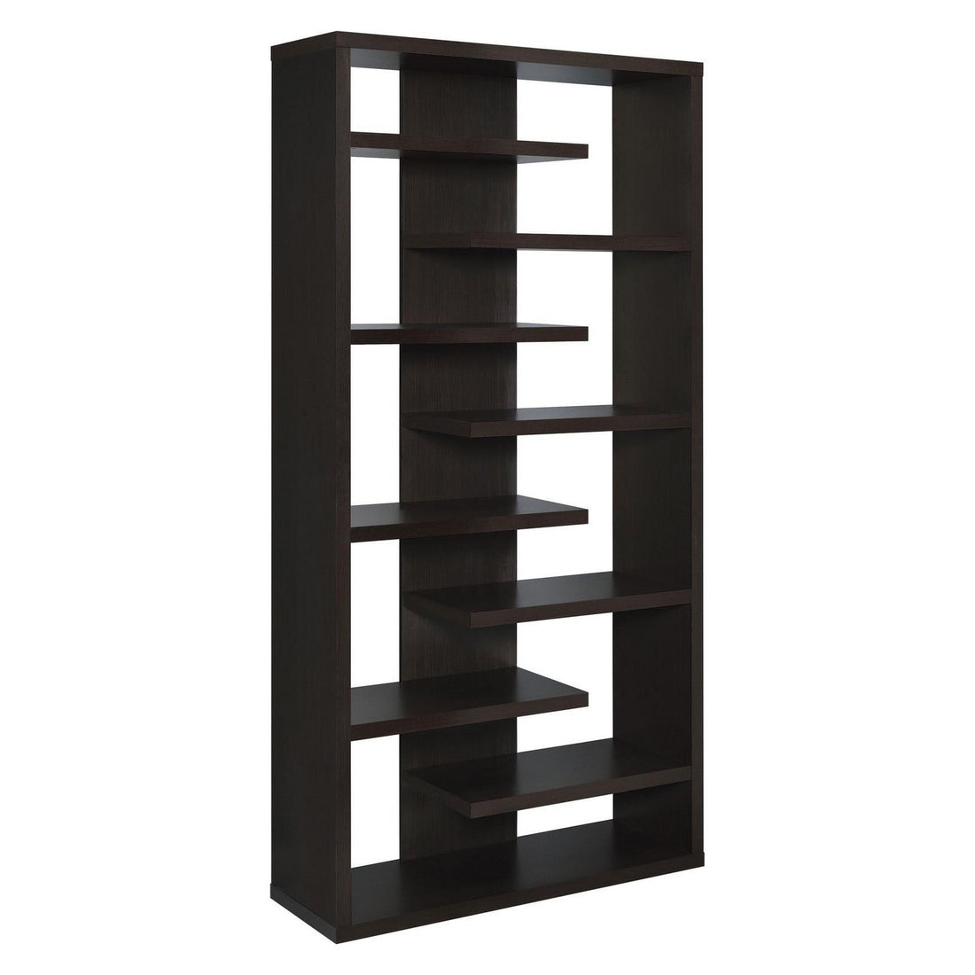 Altmark Bookcase with Staggered Floating Shelves Cappuccino 800265