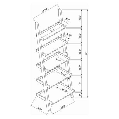 Colella 3-piece Storage Ladder Bookcase Set Cappuccino 800319-S3