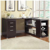 Yvette L-shape Office Desk Cappuccino 800517