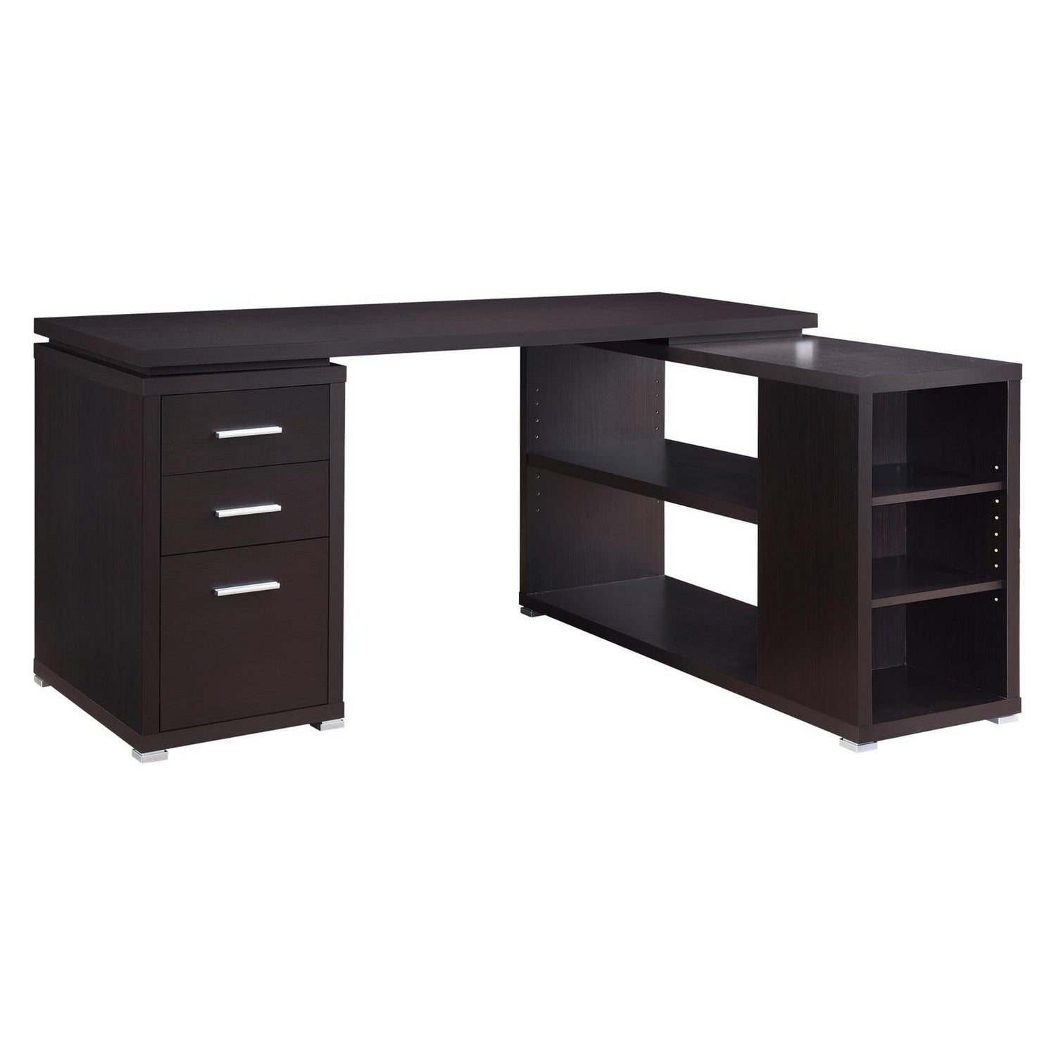 Yvette L-shape Office Desk Cappuccino 800517