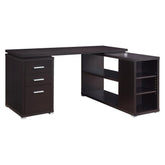 Yvette L-shape Office Desk Cappuccino 800517