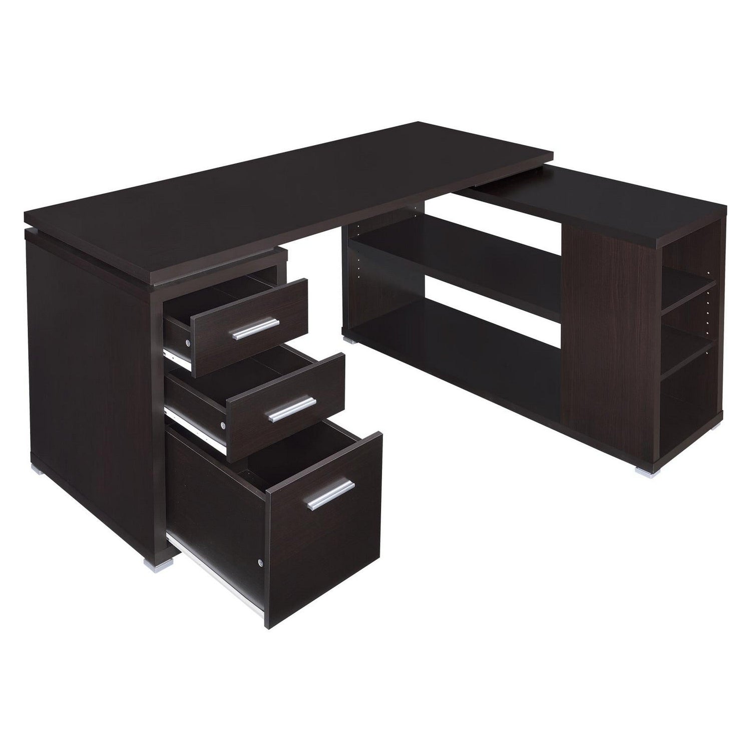 Yvette L-shape Office Desk Cappuccino 800517