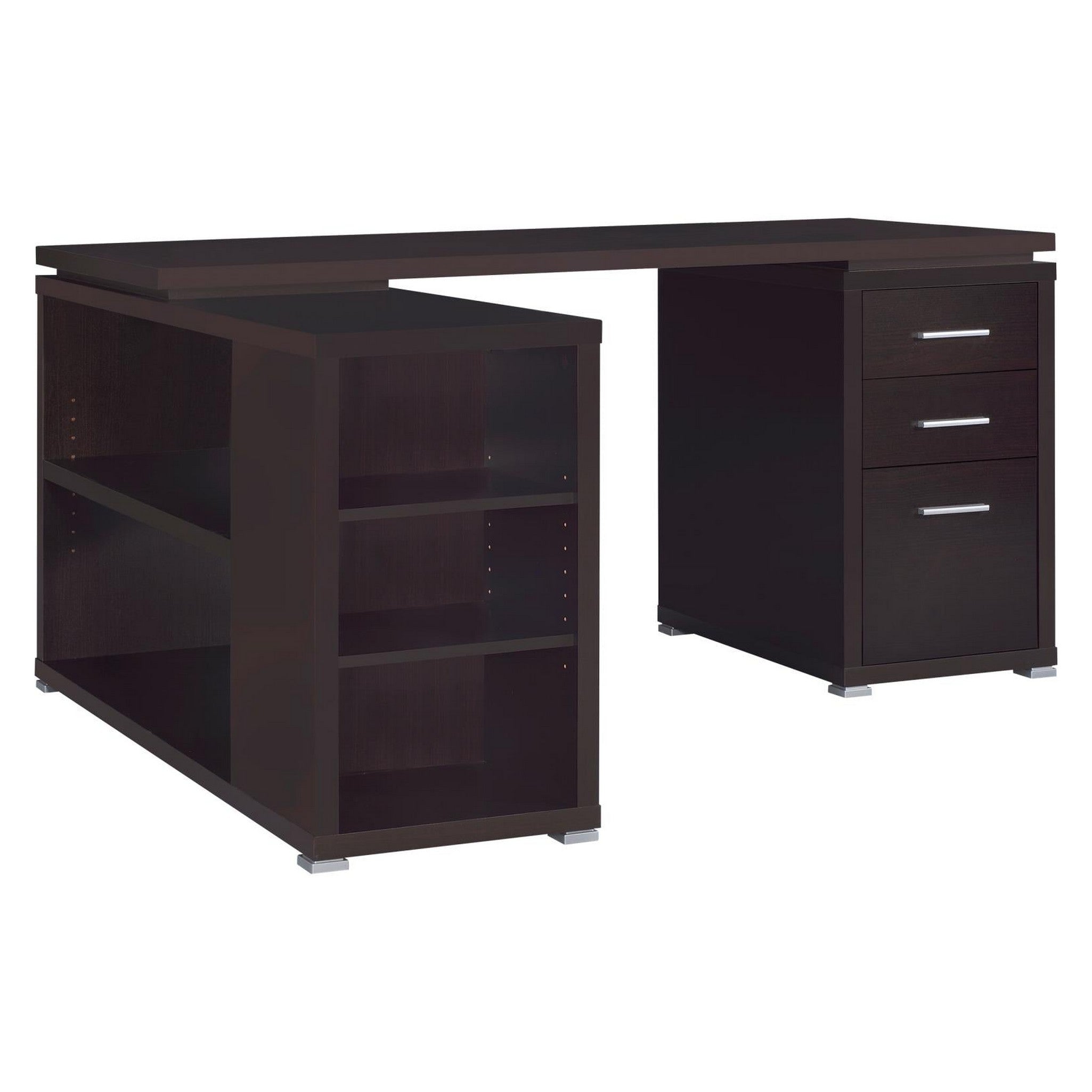 Yvette L-shape Office Desk Cappuccino 800517
