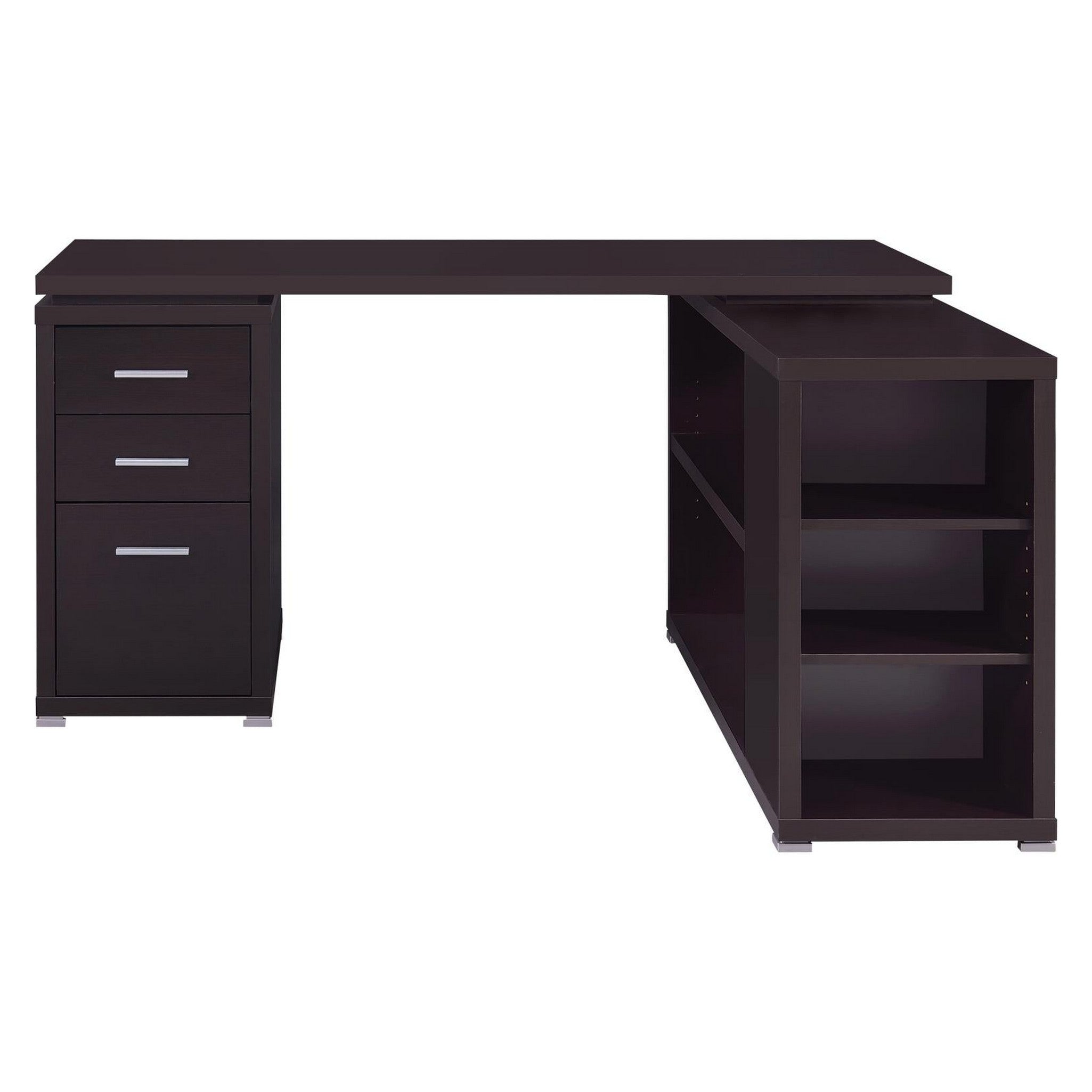 Yvette L-shape Office Desk Cappuccino 800517