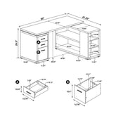 Yvette L-shape Office Desk Cappuccino 800517