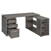 Yvette L-shape Office Desk Weathered Grey 800518