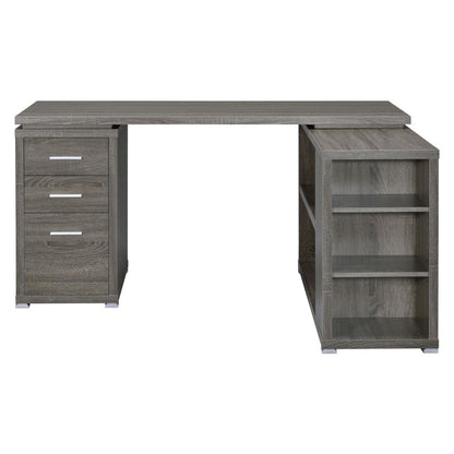 Yvette L-shape Office Desk Weathered Grey 800518