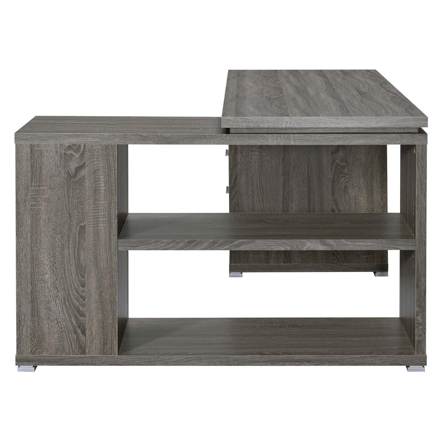 Yvette L-shape Office Desk Weathered Grey 800518