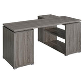 Yvette L-shape Office Desk Weathered Grey 800518