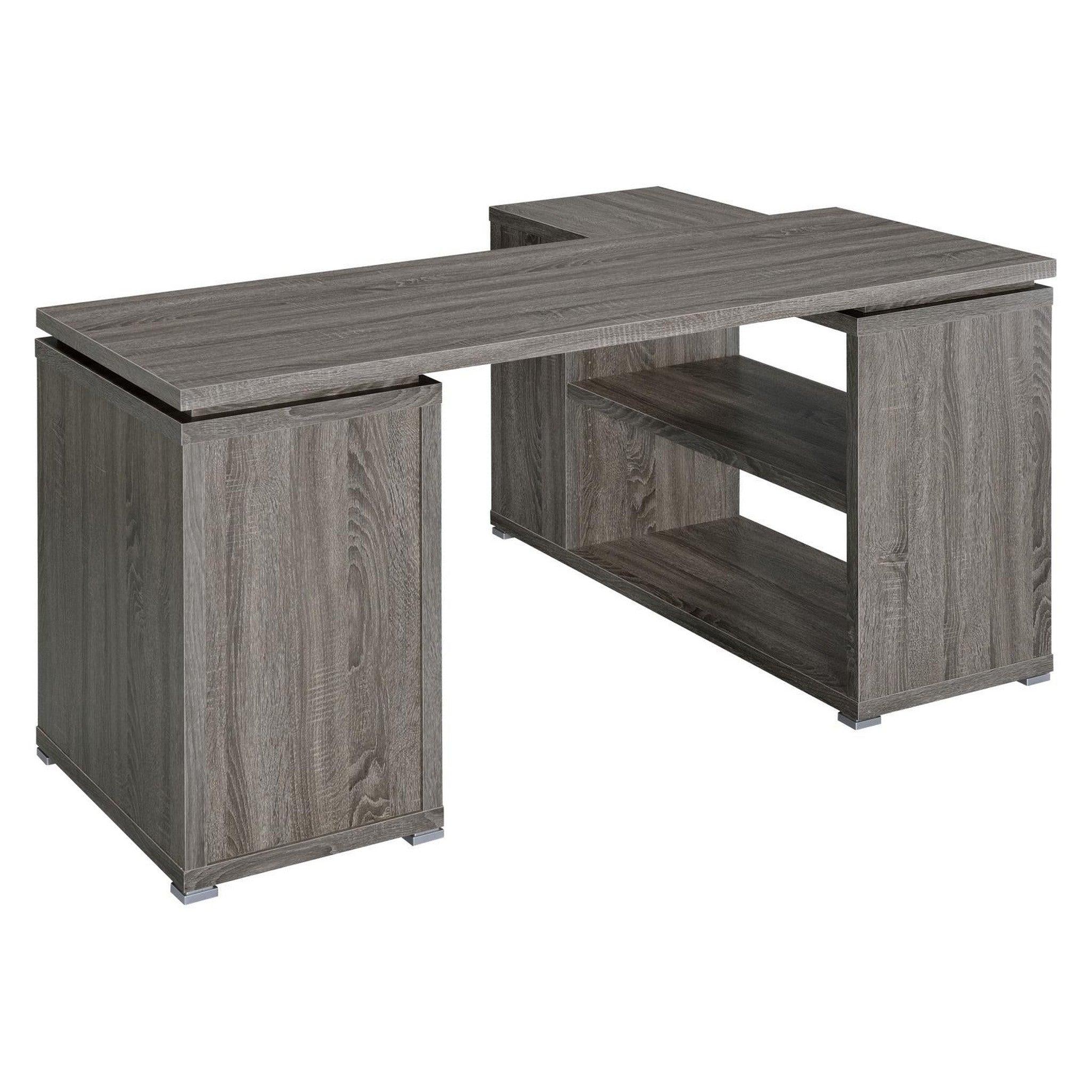 Yvette L-shape Office Desk Weathered Grey 800518