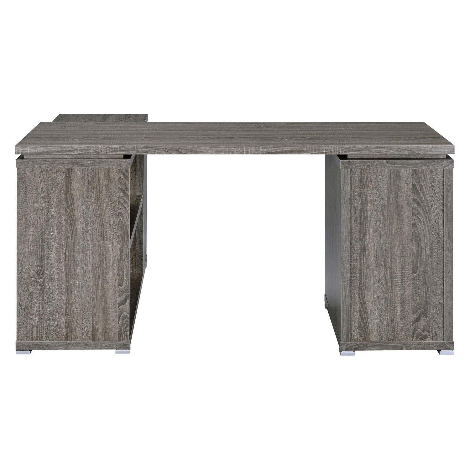 Yvette L-shape Office Desk Weathered Grey 800518