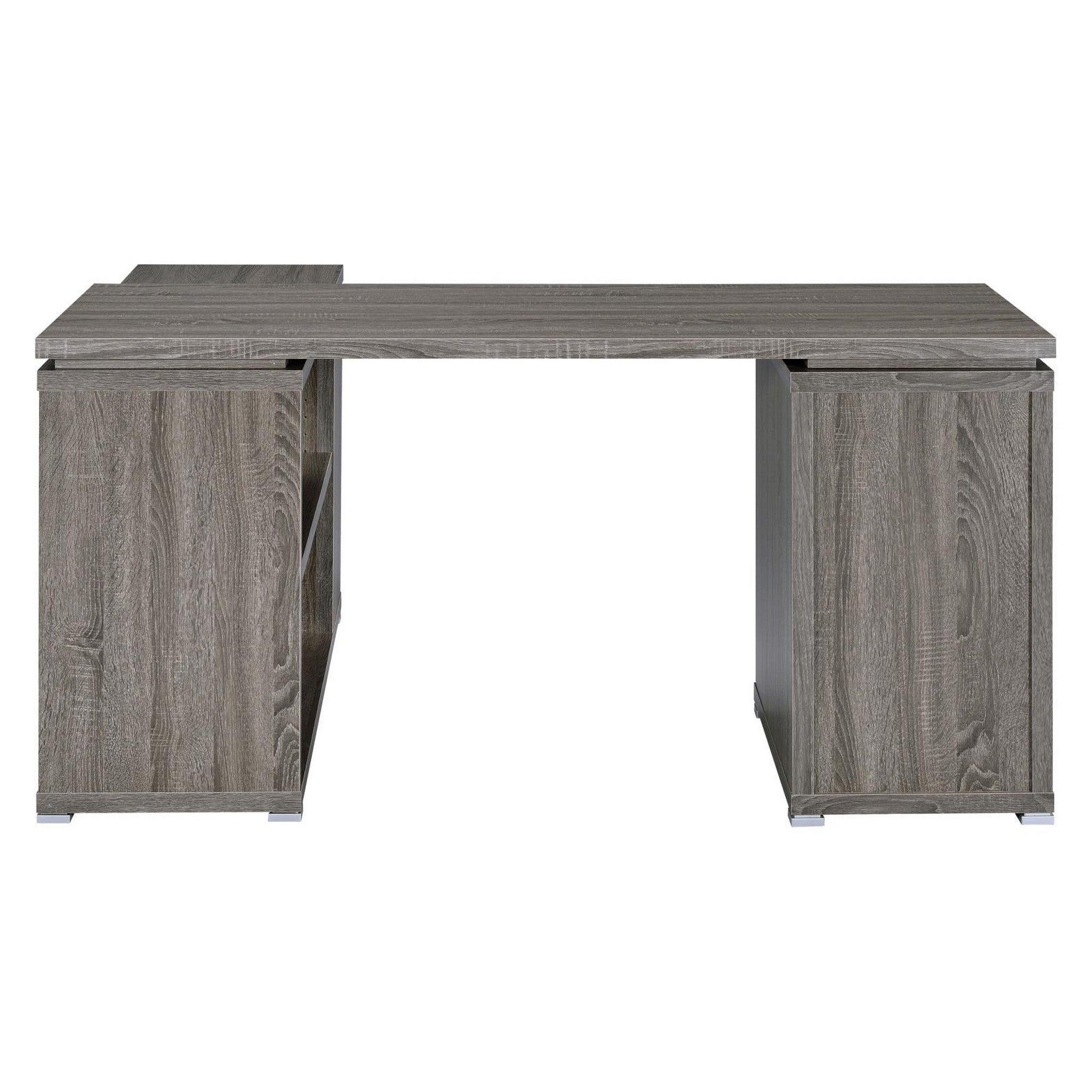 Yvette L-shape Office Desk Weathered Grey 800518