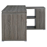 Yvette L-shape Office Desk Weathered Grey 800518
