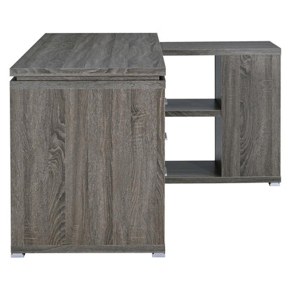 Yvette L-shape Office Desk Weathered Grey 800518