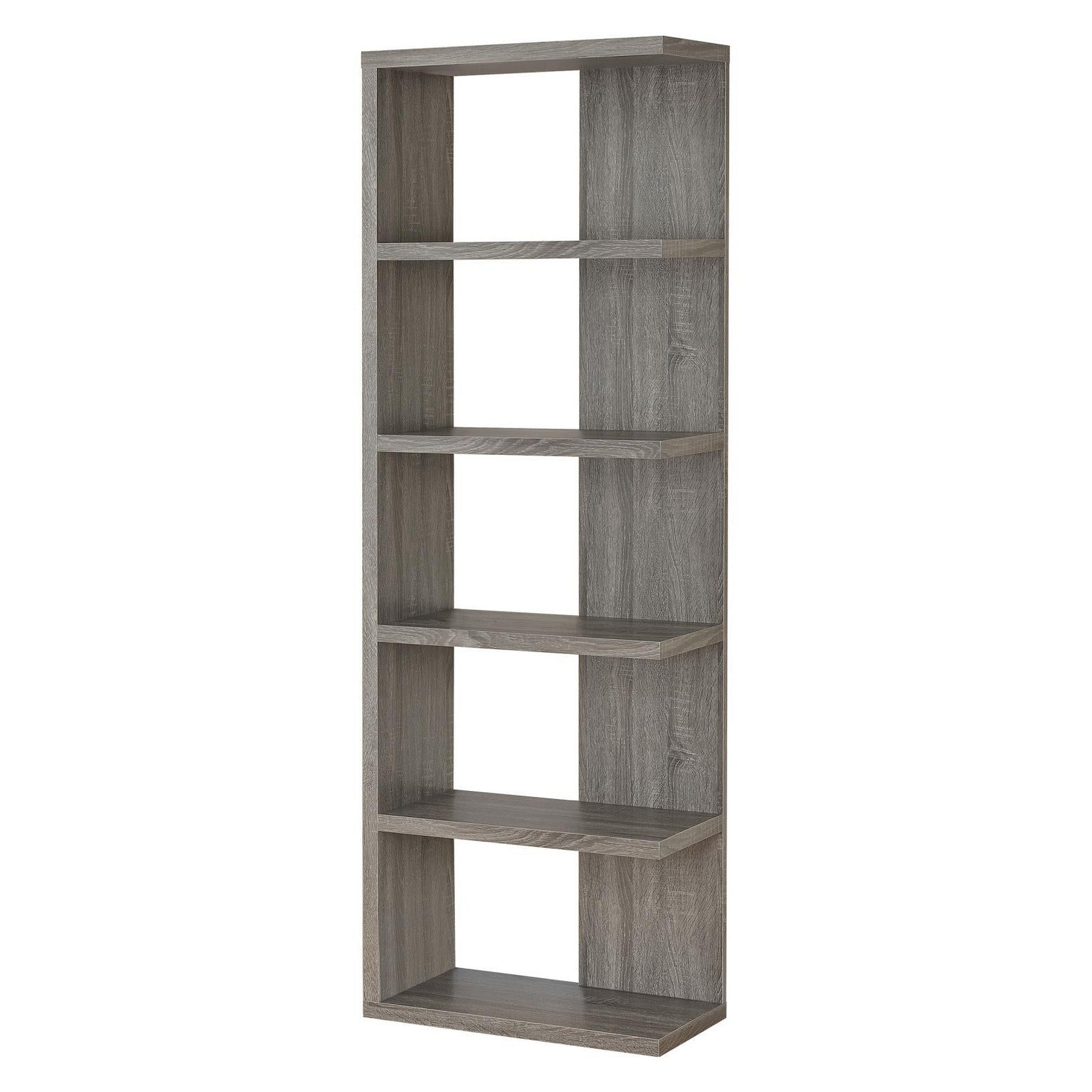 Harrison 5-tier Bookcase Weathered Grey 800553