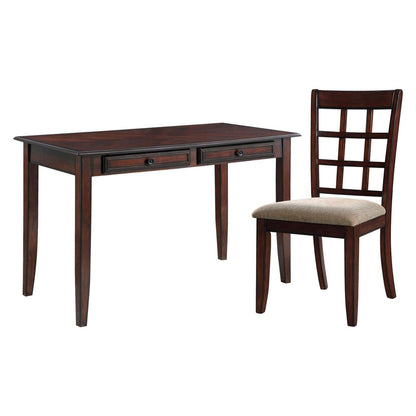 Newton 2-piece Writing Desk Set Chestnut and Tan 800778