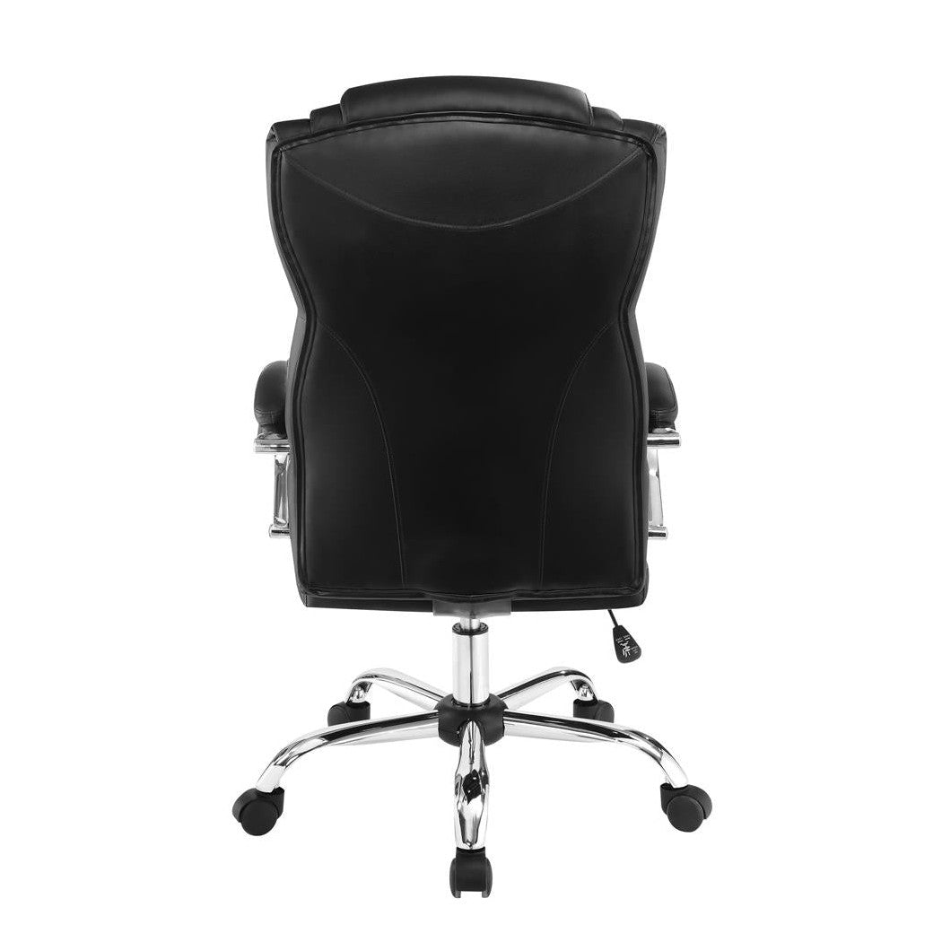 Coaster Tufted High Back Office Chair Black And Chrome