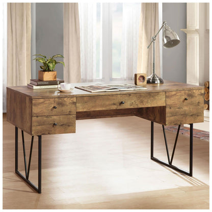 Analiese 4-drawer Writing Desk Antique Nutmeg 800999