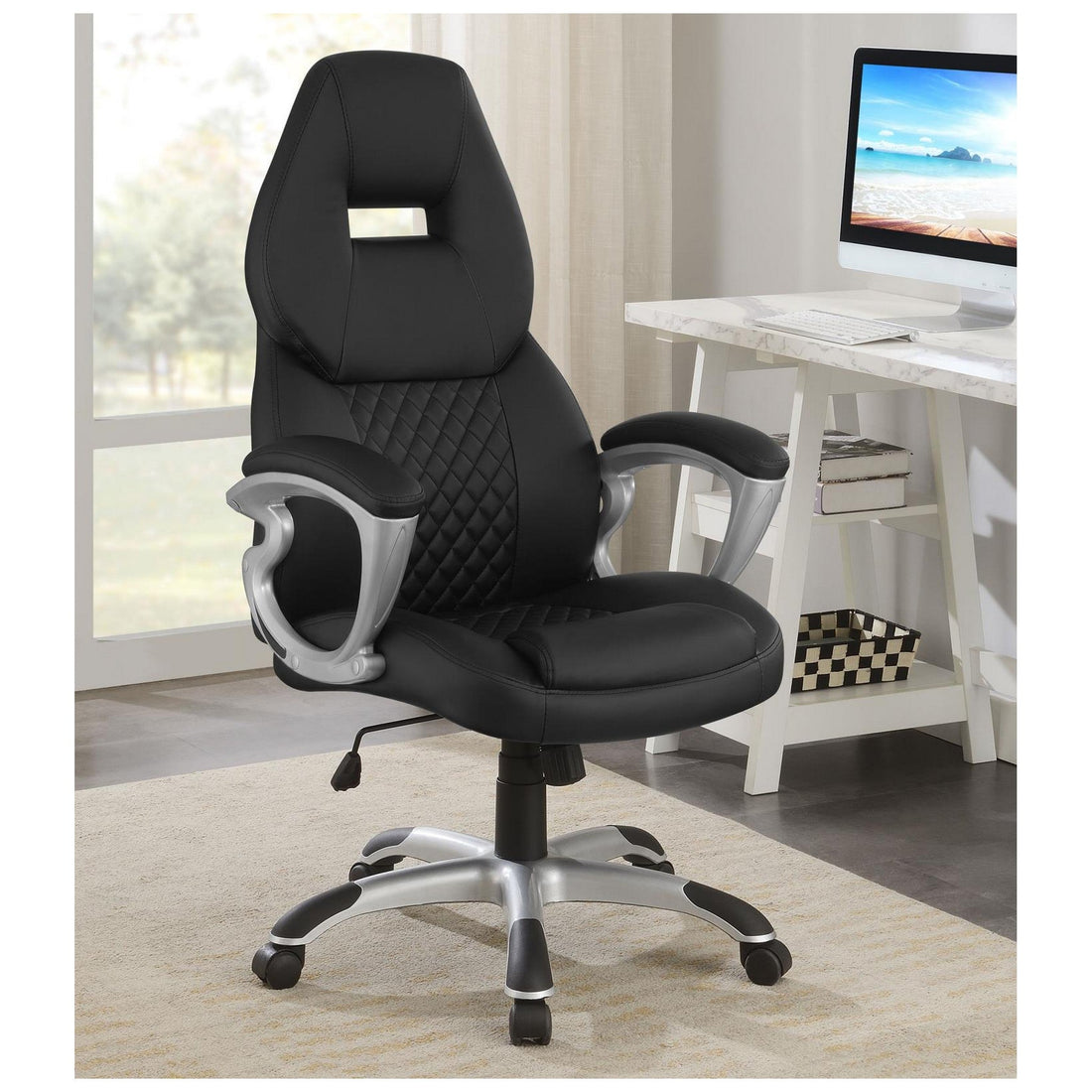 Bruce Adjustable Height Office Chair Black and Silver 801296