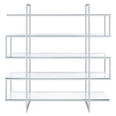 5-shelf Bookcase Chrome and Clear 801304