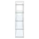 5-shelf Bookcase Chrome and Clear 801304