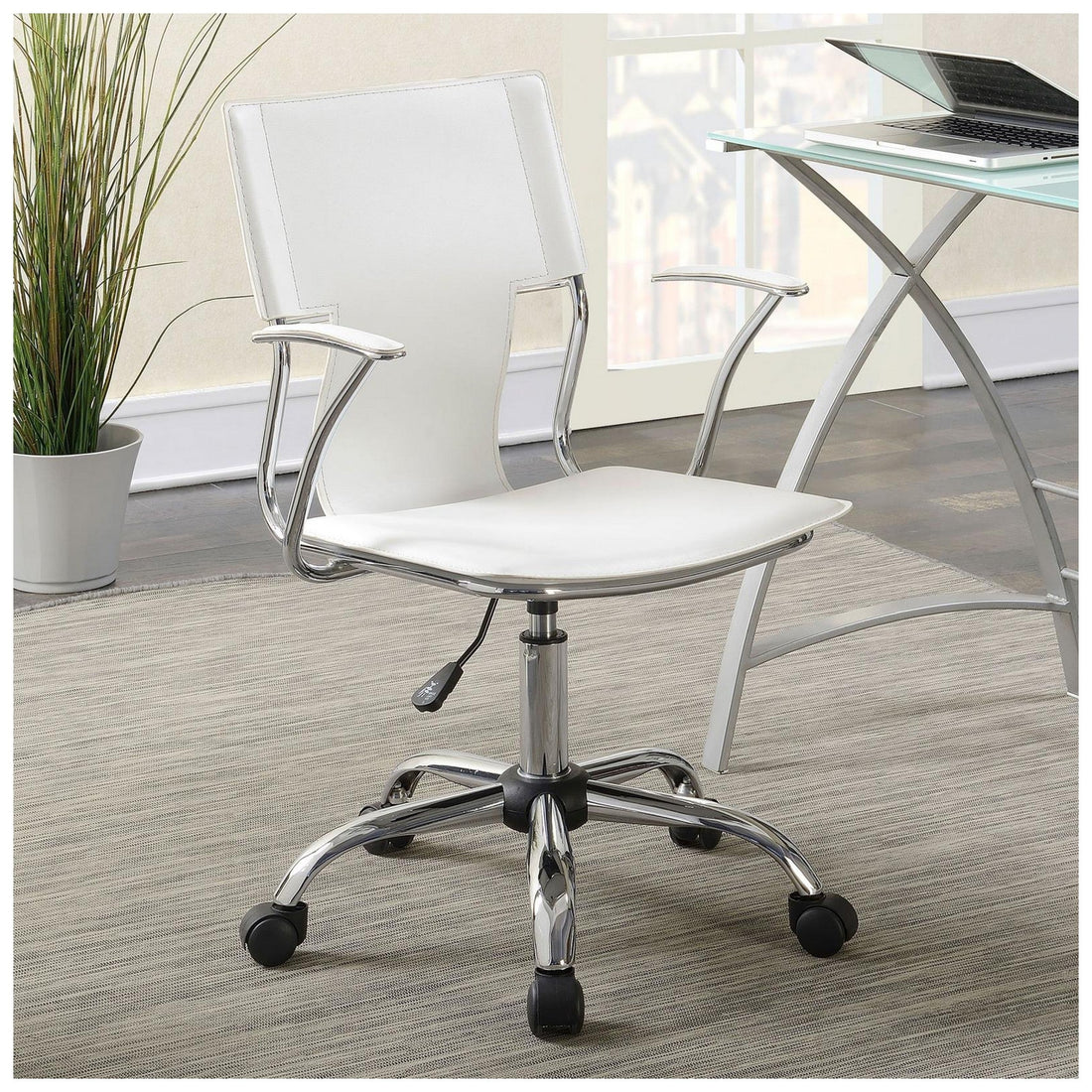 Himari Adjustable Height Office Chair White and Chrome 801363