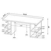 Alice Writing Desk White with Open Shelves 801455