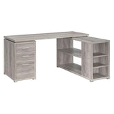 Yvette L-shape Office Desk Grey Driftwood 801516
