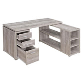 Yvette L-shape Office Desk Grey Driftwood 801516