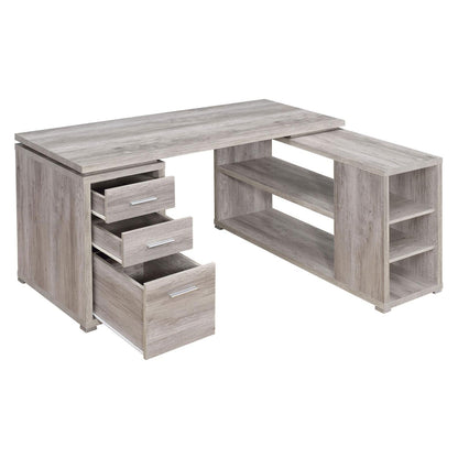 Yvette L-shape Office Desk Grey Driftwood 801516