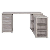 Yvette L-shape Office Desk Grey Driftwood 801516