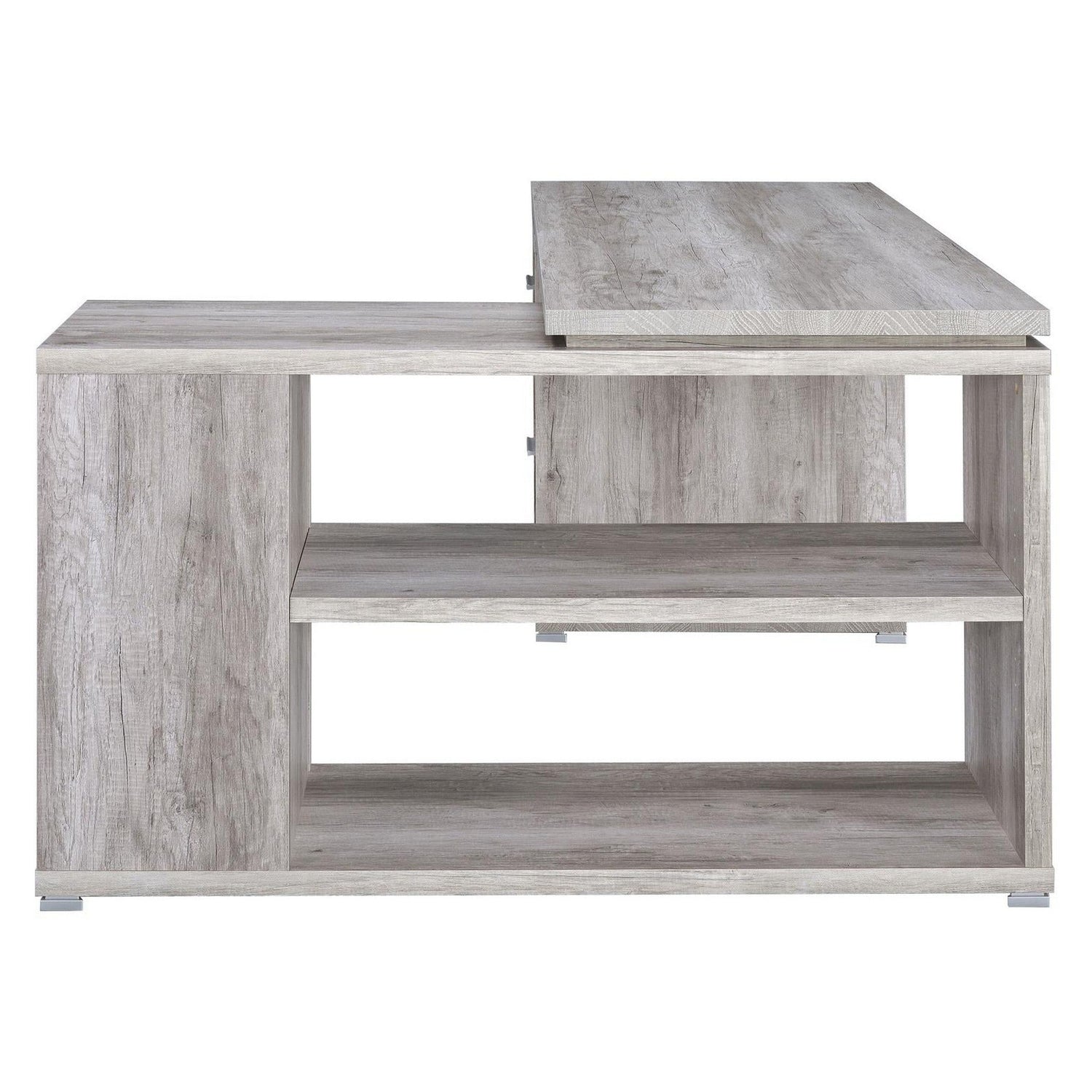 Yvette L-shape Office Desk Grey Driftwood 801516