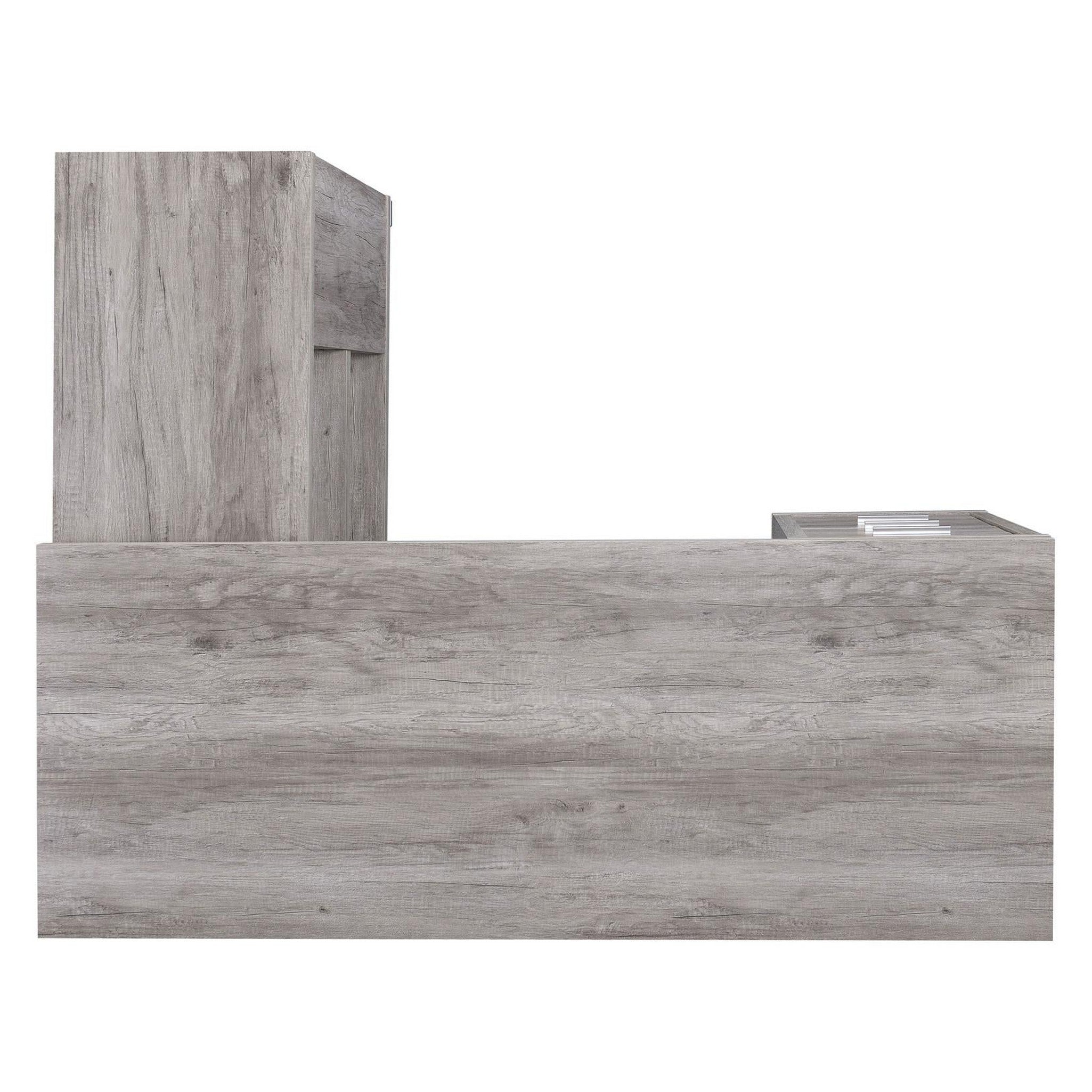 Yvette L-shape Office Desk Grey Driftwood 801516