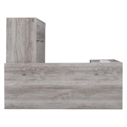 Yvette L-shape Office Desk Grey Driftwood 801516