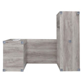 Yvette L-shape Office Desk Grey Driftwood 801516