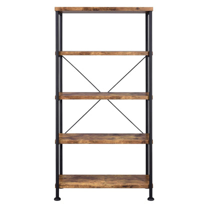 Analiese 2-piece 3-drawer Writing Desk Set Antique Nutmeg and Black 801541-S2