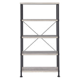 Analiese 4-shelf Bookcase Grey Driftwood 801546