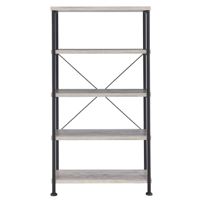 Analiese 4-shelf Bookcase Grey Driftwood 801546