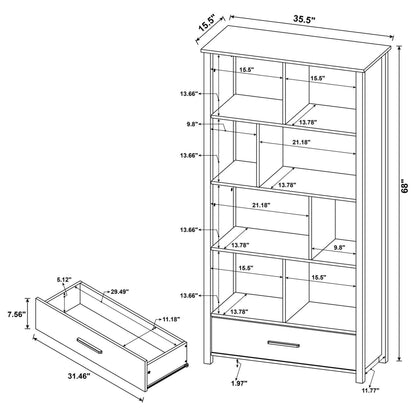 Dylan Rectangular 8-shelf Bookcase 801577