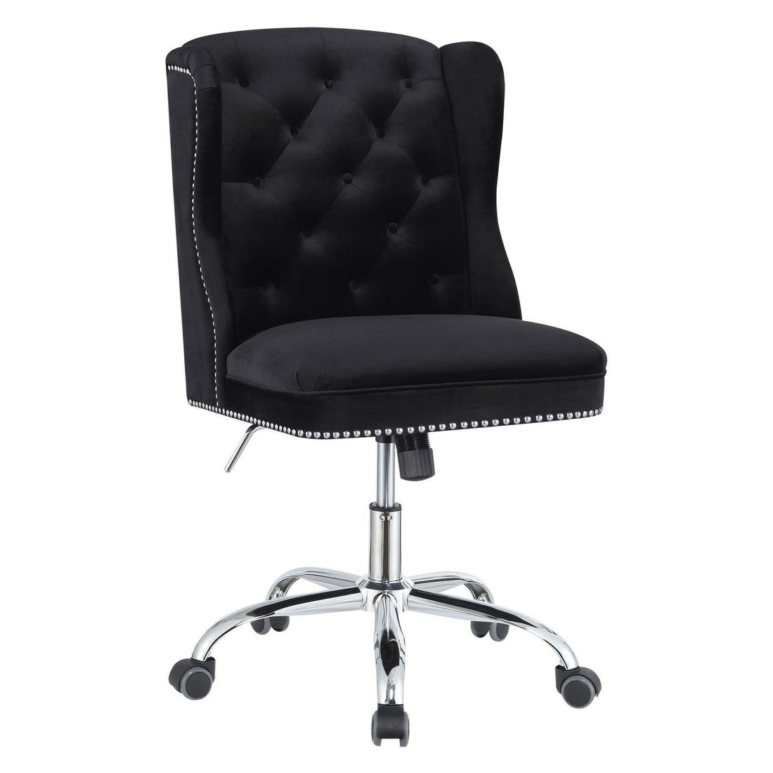 Julius Upholstered Tufted Office Chair Black and Chrome 801995