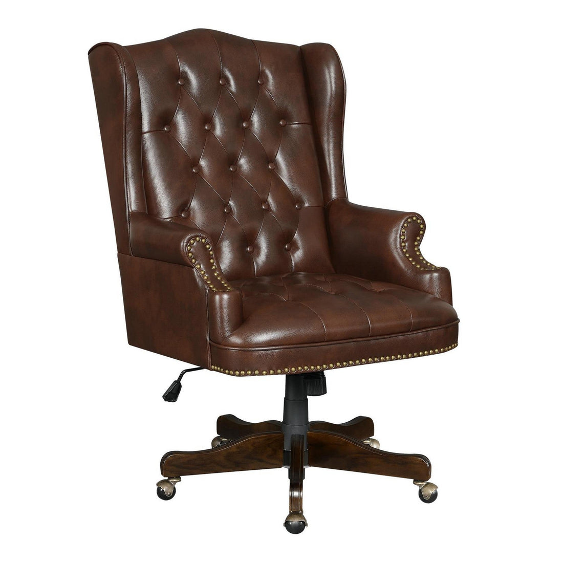 Adjustable Height Office Chair Brown and Dark Cherry 802058