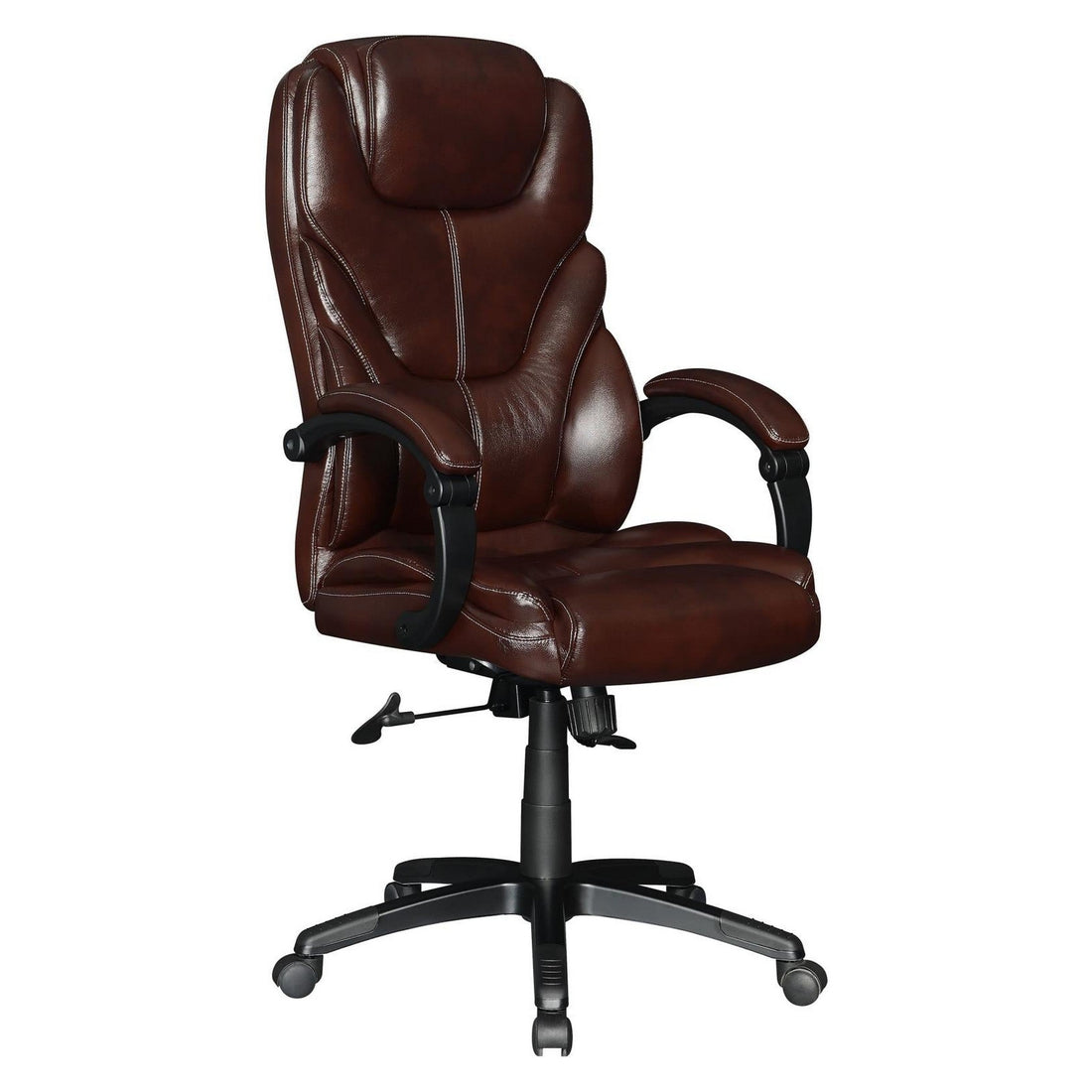 Upholstered Curved Arm Office Chair Brown and Black 802258