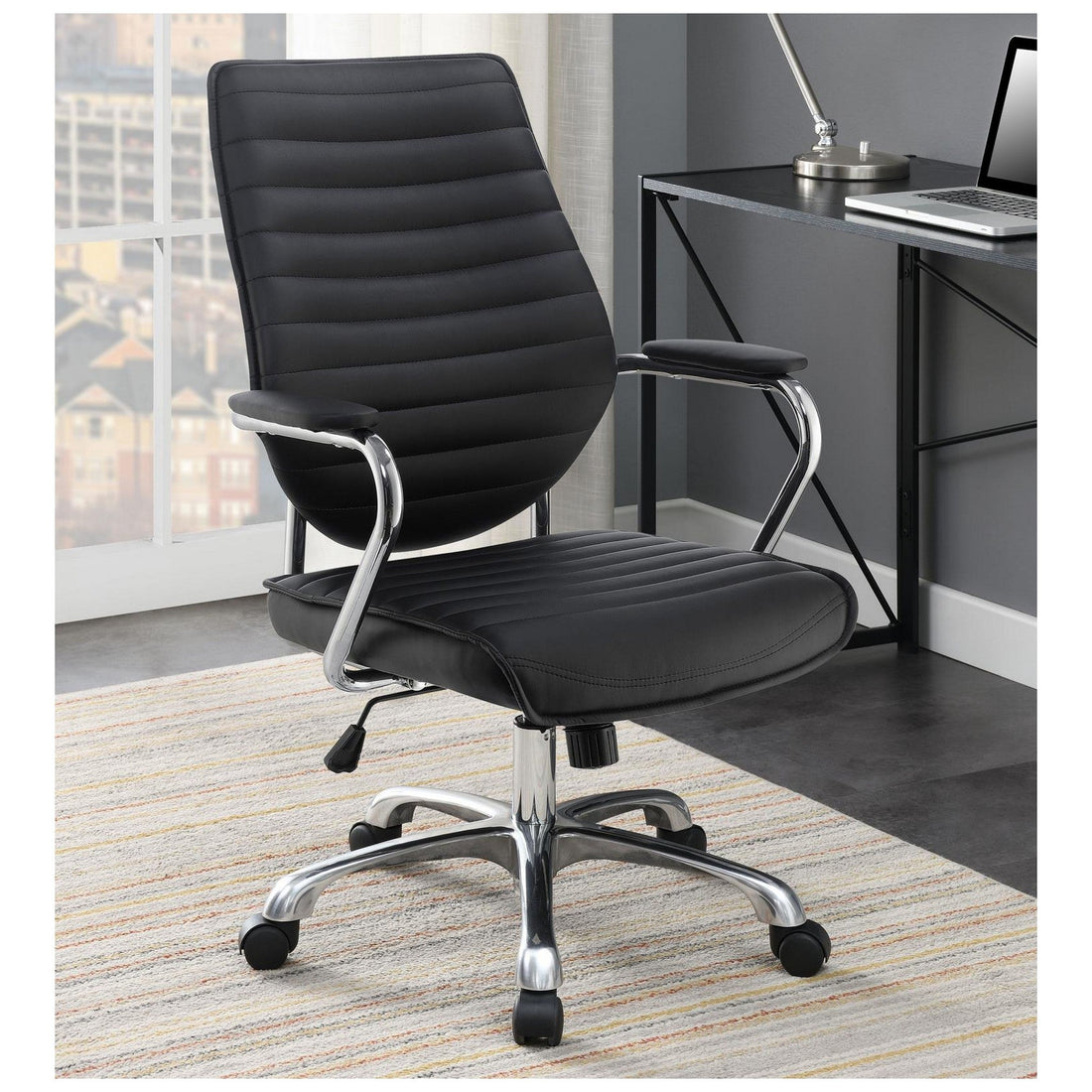Chase High Back Office Chair Black and Chrome 802269
