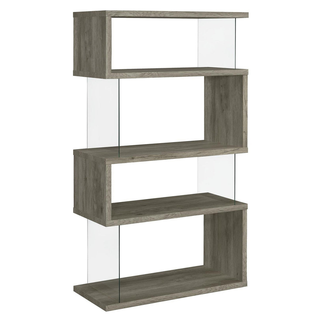 Emelle 4-shelf Bookcase with Glass Panels 802340