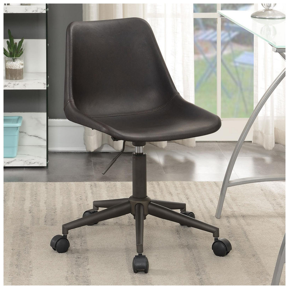Carnell Adjustable Height Office Chair with Casters Brown and Rustic Taupe 803378