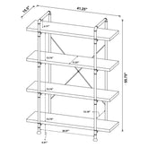 Delray 4-tier Open Shelving Bookcase Grey Driftwood and Black 804406
